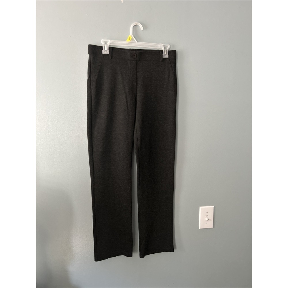 Betabrand Straight Leg Yoga Dress Pants - Medium Petite Gray EUC
